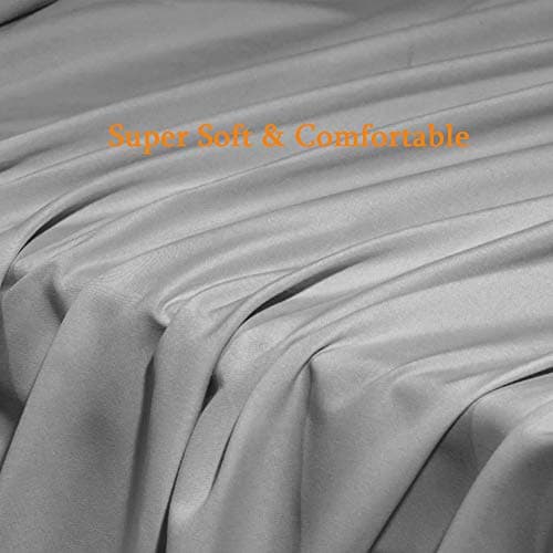 SONORO KATE Bed Sheet Set Super Soft Microfiber 1800 Series Luxury Egyptian Sheets Fit 18-24 Inch Deep Pocket Mattress Wrinkle-6 Piece (Grey, Queen) — view 5