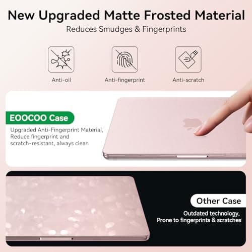 EooCoo for MacBook Neo Case 13 inch 2026 Model A3404, 100% Match Official Color, Anti-Fingerprint & Scratch & Crack, Sturdy Protective Hard Shell Cover Laptop Accessories, Blush Clear