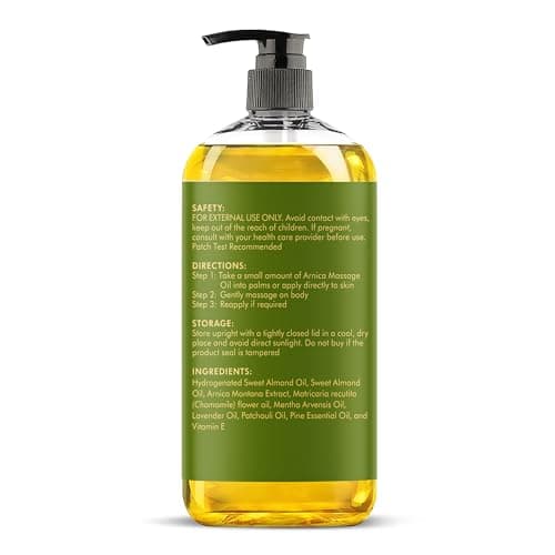 MAJESTIC PURE Arnica Massage Oil for Massage Therapy - with Lavender and Chamomile Essential Oils - Multipurpose Instant Absorption Full Body Massage - 8 fl. oz — view 7
