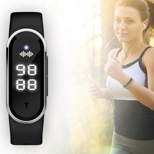 Buzz Defense Bracelet, Rechargeable Waterproof Adjustable Wristband with 3 Adjustable Modes, Digital Light Display for Outdoor Travel & Night Rest, Silent Long-Lasting Protection (Black) — view 2