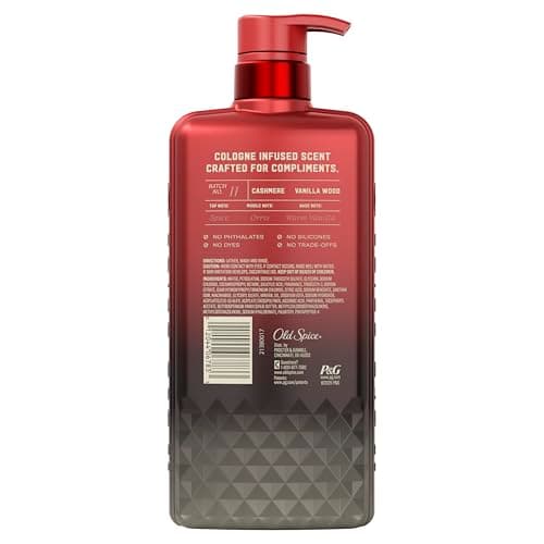 Old Spice Body Wash for Men, The Spice Alchemist Collection, 24/7 Cologne Infused Hydration, No Trade Off Formula, Free of Phthalates Silicones & Dyes, Cashmere + Vanilla Wood Scent, 20 oz — view 15