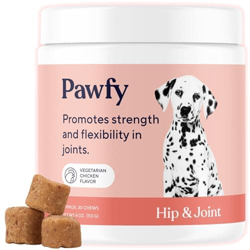 Pawfy Hip & Joint Supplement for Dogs with MSM & Vitamins | Glucosamine Chondroitin for Small, Medium & Large Breed - Supports Mobility & Bones | Glucosamine for Dogs with Omega 3-30 Chews