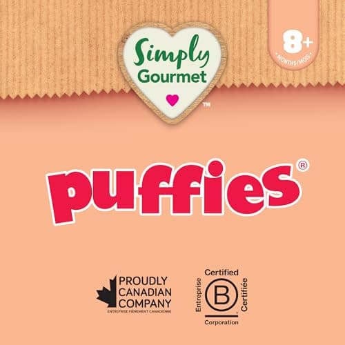 Simply Gourmet Puffies, Peach, 6 x 32g | 8 Months+ | No Cane Sugar, Gluten-Free | Made in Canada — view 5