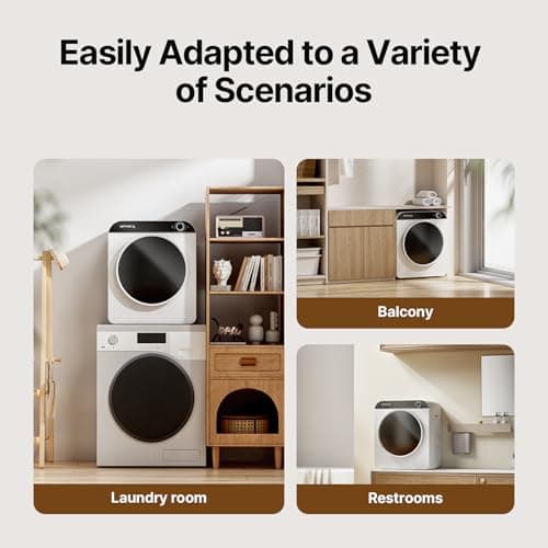 Effidry 110V Portable Clothes Dryer 830W Compact Laundry Dryers 2 cu.ft Electric Machine with Stainless Steel Tub for Apartment,RVs,Dorms,12LBS drying machine Clothing Dryer secadora portatil de ropa — view 3