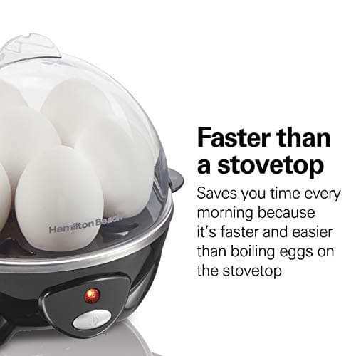 Hamilton Beach 3-in-1 Electric Hard Boiled Egg Cooker, Poacher & Omelet Maker, Holds 7, Black (25507) — view 5