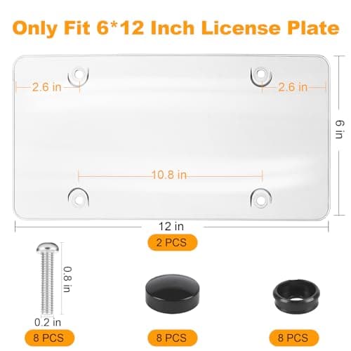 License Plate Frame Cover,Curved surface Design,2pack- License Plate Protector.Fits Standard 6x12Inches License Plates,Protect Your Front & Back License Plate Frame (Transparent) — view 3