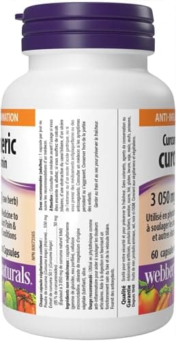 Webber Naturals Turmeric Curcumin, 95% Curcuminoids, 60 Capsules, Anti-Inflammatory Support, Vegan — view 7