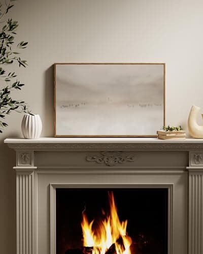 VIYYIEA Vintage Framed Canvas Wall Art, Jesus Art Prints, Modern Christian Neutral Decor for Living Dining Room Bedroom Hallway Fireplace Office Meditation Yoga, Easter Christmas Decor,16x24 Inch