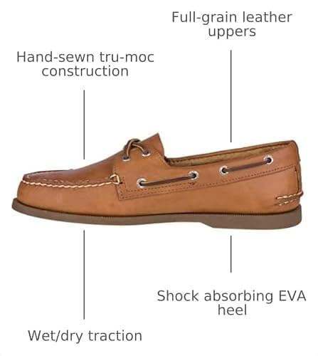 Sperry Men's Authentic Original 2-Eye Leather Boat Shoe, Sahara, 12 — view 2