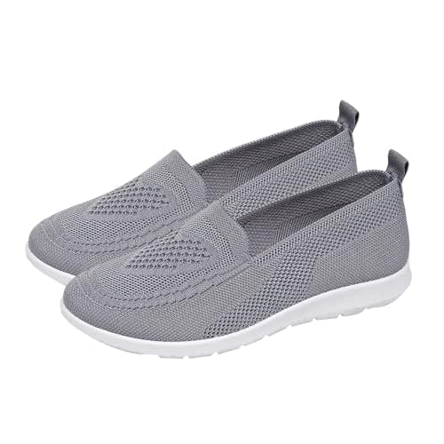 Women's Mesh Walking Shoes Summer Breathable Soft Arch Support Walking Anti-Skid Sports Shoes Gray — view 3