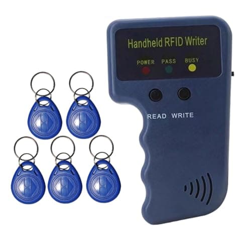 RFID Reader Writer Set 125KHz Proximity ID Duplicator Handheld RFID Writer with 5 Writable Key Fobs, Not Include Battery, Reader Duplicator — view 4