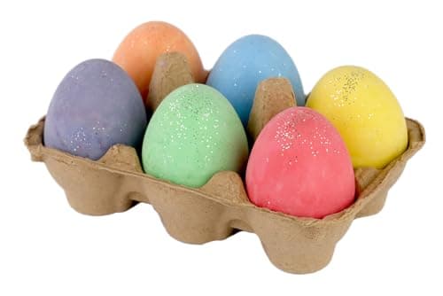 Kid Made Modern Glitter Easter Egg - Set of 6 Egg-Shaped Colored Chalks for Kids, Washable Outdoor Drawing Chalk for Easter Basket Stuffers, Spring Crafts & Egg Hunt Fun, Ages 3+ & Beyond — view 6