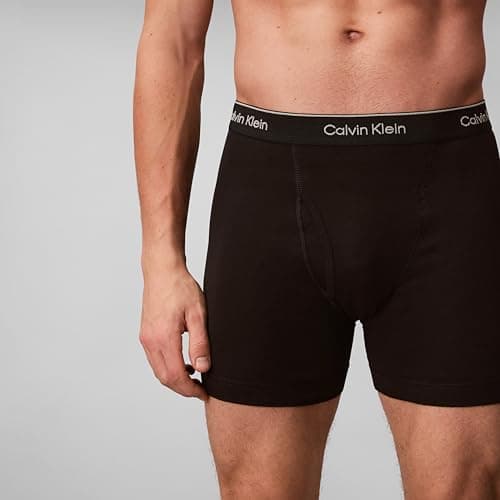 Calvin Klein Men's Cotton Classics 3-pack Boxer Brief, 3 Black, Medium — view 4