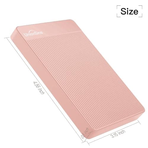 UnionSine 1TB Ultra Slim Portable External Hard Drive USB3.0 HDD Storage for PC,Mac, Desktop, Laptop, PS4, Xbox One, Xbox 360-Super Fast Transmission-HD-2510(Pink) — view 2