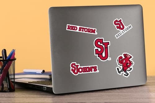 St.Johns University Spirit Logos 50ct Vinyl Large Deluxe Stickers Variety Pack - Laptop, Water Bottle, Scrapbooking, Tablet, Skateboard, Indoor/Outdoor — view 2