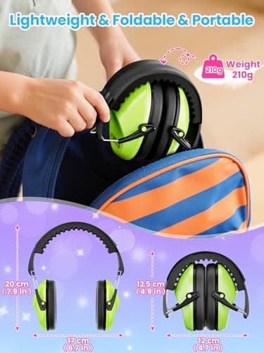 Noise Cancelling Headphones for Kids: Dr.meter 27.4SNR Ear Muffs for Noise Reduction with Adjustable Head Band, EM100 Hearing Protection Earmuffs for Monster Jam, Autism Sensory, Fireworks, Air Shows — view 5