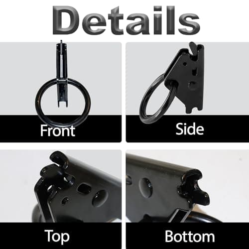Haaifroe 10 Pcs Black E-Track O Ring, Steel E Track Tie Down Anchors Secure for Trailers Flatbeds Pickup Trucks — view 2