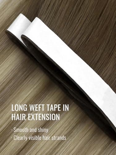 Fshine Tape Weft Hair Extensions 16 Inch 90g Chestnut Blonde