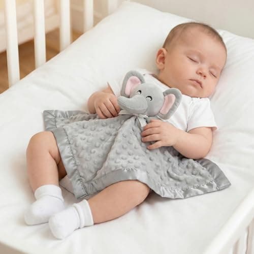 Pro Goleem Elephant Security Blanket, Soft Lovey Unisex Lovie Baby Gifts for Boys and Girls Snuggle Toy Stuffed Animal Newborn Essentials and Items Grey 16 Inch — view 4