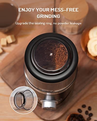 SHARDOR Electric Super Silent Blade Coffee Grinder, Timed Grind Control Rotary Knob, Adjustable Coarse to Fine for Coffee Beans, Spices & Herbs, with 1 Removable Stainless Steel Bowl, Black — view 4