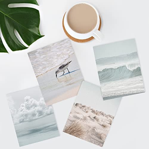 SIGNWIN Poster Bathroom Decor 11"x14"x 4, Wall Art Room Decor Multicolor for Living Room, Bedroom, Office White Nautical Ocean Sea Beach Grass Seagull Landscape Nature Wilderness Realism Landscape — view 2