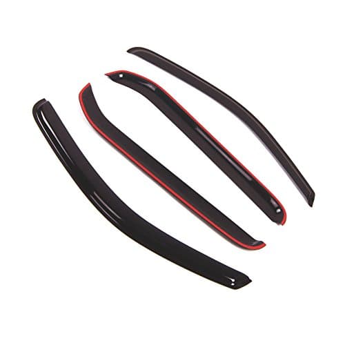 TuningPros Outside Mount Window Vent Visors Rain Guards Compatible with Nissan Xterra 2005-2016 | Side Window Wind Deflectors Rain Shields | Black Tinted, 4 Pcs Set, BGWV-362