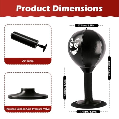 Desktop Punching Bag, Desk Punching Bag Stress Relief, Upgraded Strong Suction Cup & All-Around Foam Protect Spring, Portable Tabletop Boxing Ball, for Adults Coworkers and Friends — view 4