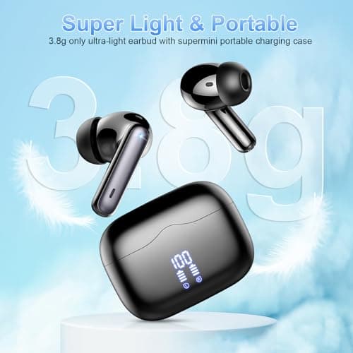 Wireless Earbuds, 2026 New Bluetooth Ear Buds 5.4 Mini HiFi Stereo with 4 ENC Noise Cancelling Mics Wireless Headphones, in Ear Earphones 40H IP7 Waterproof, USB C, Bluetooth Earbuds for Sports, Gym — view 4