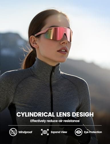 Lamicall Polarized Sports Sunglasses for Men Women, [24g Ultralight] [Adjustable Nose Pad] UV400 Protection Sun Glasses for Cycling Running Baseball Fishing Golf Beach Volleyball, Gifts for Mom Men — view 4