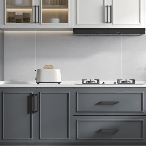 goldenwarm Black Cabinet Handle 5in 10Pack Stainless Steel Square Bar Drawer Handles for Kitchen Cupboard| Poignée Armoire Cuisine Noire 5po Acier Inoxydable Moderne Pour Cuisine Salle de Bain — view 5