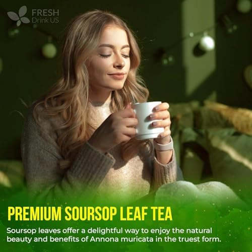 FreshDrinkUS, 240+ Premium Soursop Graviola Dried Leaves Tea, 230-250 Whole Soursop Leaves, Wildcrafted, Graviola , Guanabana , Hoja Guanabana, Loose Leaf Herbal , No Gluten, Vegan — view 8