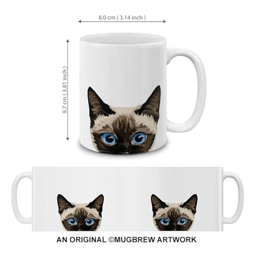 MUGBREW Siamese Kitten Cat Ceramic Coffee Mug Tea Cup, 11 OZ — view 4