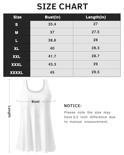 Komfokore Tank Tops for Women Build in Bra Tanks Loose Fit Flowy Sleeveless Casual White L — view 5