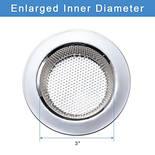 Honmein 2 Pcs Sink Strainer for Most Kitchen Sink Drain Basket, Upgraded Double-Layer Safe Design Kitchen Sink Strainer (Outer Diameter 4.5 Inch) — view 4