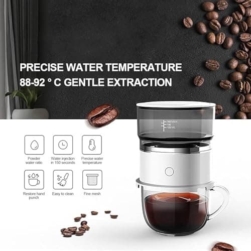 Portable Coffee Maker, Hand Pour Machine, Mini & Reusable for Home, Travel, Camping, Hiking, with Water Temperature Control, 2-Pack Hand-Pressed Design — view 4