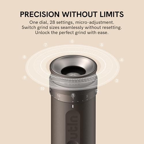 OutIn Fino Portable Electric Coffee Grinder,Adjustable Coffee Bean Grinder with 28 Precise Grind Setting,One-Button Burr Coffee Grinder with Fast‑Charge Battery, Auto‑Stop & Clog‑Protection — view 2