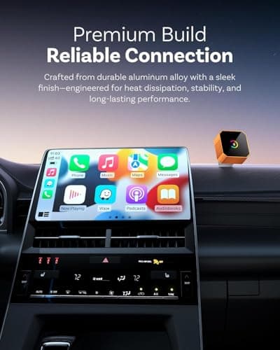 2026 Aimoon Mini Wireless CarPlay Adapter Upgrade Wired to Wireless for CarPlay & Android Auto Plug and Play Fast Auto-Reconnect Stable Control Zero Delay Car Play for iPhone iOS 10+ Android 11+ — view 3