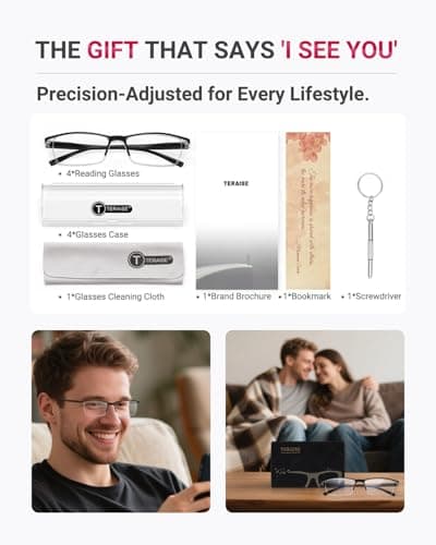 4PCSFashion Anti-blue light Reading Glasses Quality Readers for Men Women(2.5X) — view 7
