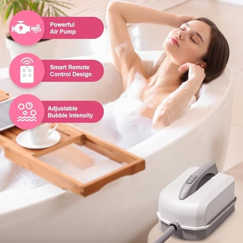 Flgocexs Bubble Bath Mat,Full Body Waterproof Spa Mat for Bathtub, 6-Speed Bubbles, Remote Control & Non-Slip Suction Cups for Home Relaxation — view 4