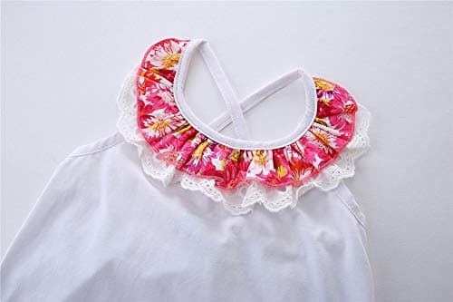 Mud Kingdom Toddler Girls Skorts Sets Cold Shoulder Sleeveless Backless Halter Lace Collar Floral Print 2 Piece Yellow 2T — view 3