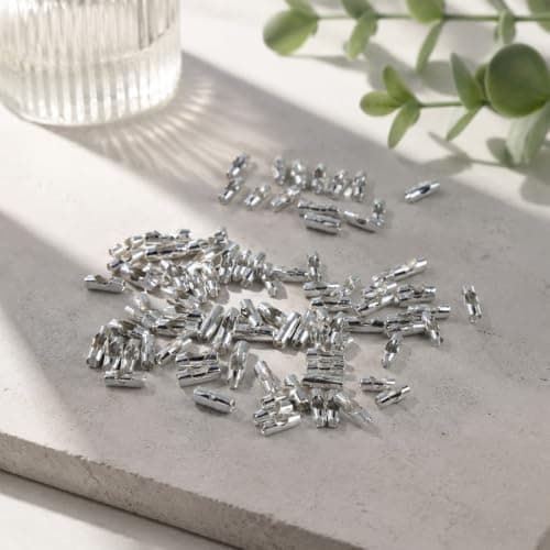 Dotlite 80Pcs Silver 3mm Ball Chain Connectors, Rust-Proof Beaded Chain Connector Links for Ceiling Fan Pull Chain Roman Blinds Replacement Clips — view 5