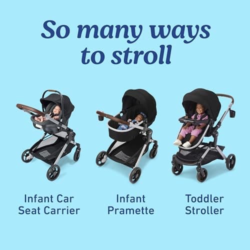 Graco Modes Nest Travel System, 3-in-1 Modular Carseat Stroller Combo, Includes the SnugRide DLX Infant Car Seat and Baby Stroller, Adjustable Slide2Me Car Seat Carrier to Toddler Stroller, Sullivan — view 2