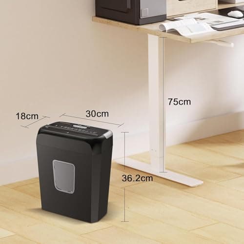 Bonsaii 6-Sheet Crosscut Paper Shredder for Home Use, Small Paper Shredder for Home Office, Portable Document Shredder with 3.4 Gal Wastebasket (C237-B) — view 5