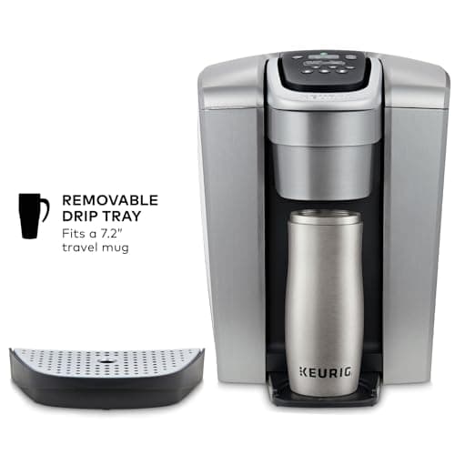 Keurig K-Elite Single Serve K-Cup Pod Coffee Maker, with Strength and Temperature Control, Iced Coffee Capability, 8 to 12oz Brew Size, Programmable, Brushed Silver — view 3