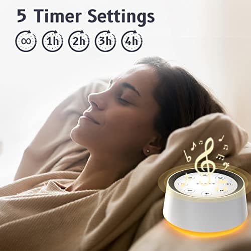Brown Noise Sound Machine with 30 Soothing Sounds 12 Colors Night Light White Noise Machine for Adults Baby Kids Sleep Machines Memory Function 36 Volume Levels 5 Timers for Home Office Travel — view 4