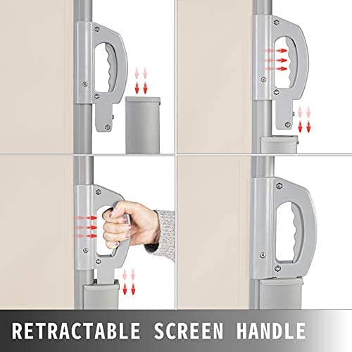 VEVOR Retractable Side Awning, UV 50 71''x236'' Rugged Full Aluminum Rust-Proof Side Awning Patio Sunshine Privacy Divider, 280 g Thicken Wind Screen, for Courtyard, Roof Terraces Pools, Beige — view 5