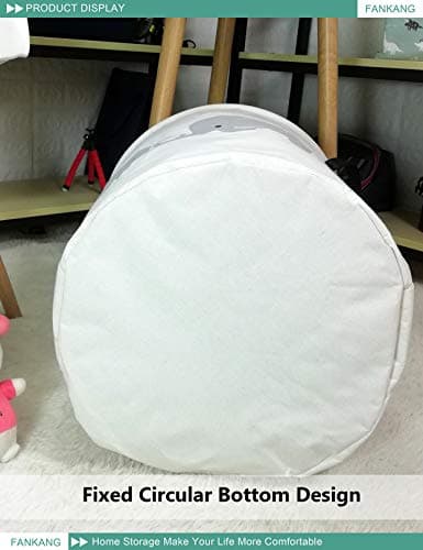 FANKANG Storage Basket, Nursery Hamper Canvas Laundry Basket Foldable with Waterproof PE Coating Large Storage Baskets for Kids Boys and Girls, Office, Bedroom, Clothes,Toys（Love Elephant） — view 5