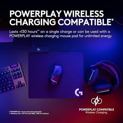 Logitech G502 X Plus Wireless Gaming Mouse: Optical Switches, LIGHTSYNC RGB, 13 Buttons, Infinite Scroll Toggle, <130 hr Battery Life, USB-C, PowerPlay Wireless Charging Capable, for PC/MacOS - Black — view 5