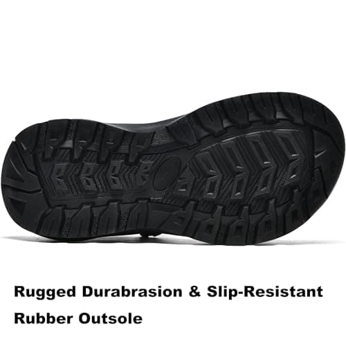 SHOPARKED Men's Leather Athletic Sandals Hiking Shoes EVA Cushion Foam Midsole With Arch support Rugged Durabrasion Rubber Outsole Dark Brown 9.5 — view 6