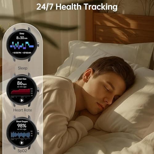 Smart Watch for Women Men(Answer/Make Calls), Fitness Tracker Built-in AI Voice, 1.27" HD Smartwatch with Heart Rate/Sleep/Step/SpO2 Monitor, 100+ Sports Modes, IP68 Waterproof Watch for Android iOS — view 3